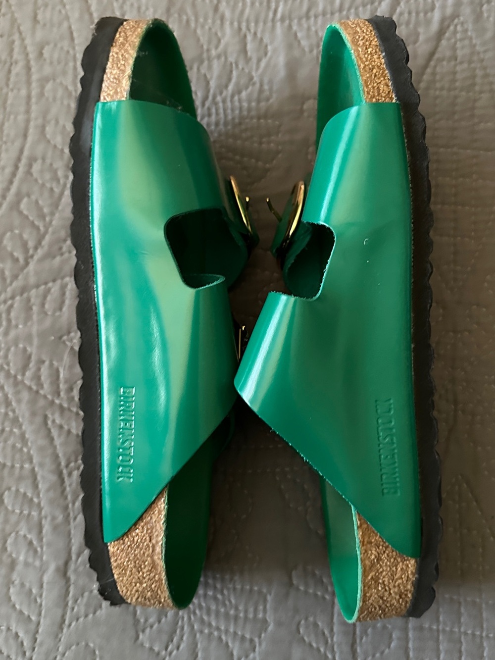 Birkenstock Women’s Emerald Green Milano Big Buckles 39/8.5 wide - Picture 4 of 5